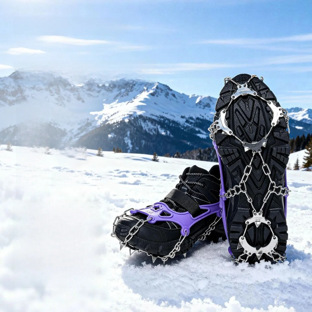 9歯アイスクライミングクローナンプルーフソールカバー屋外登山スノーブーツクローシュースタブプロフェッショナルレベルチェーン