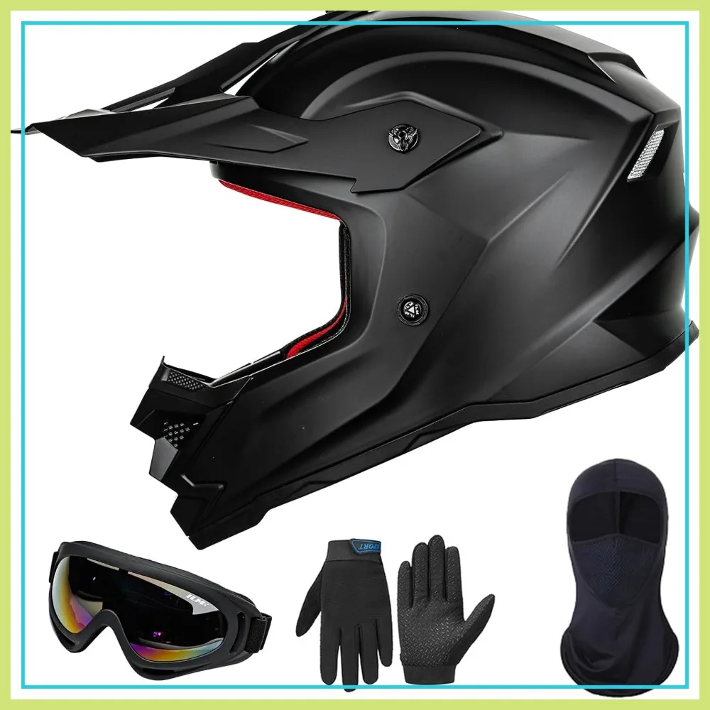 

Youth ATV Helmet Kids Dirt Bike Motocross BMX Off Road Motorcycle Go Kart DOT ECE Model Z705 (Matte Black, M)