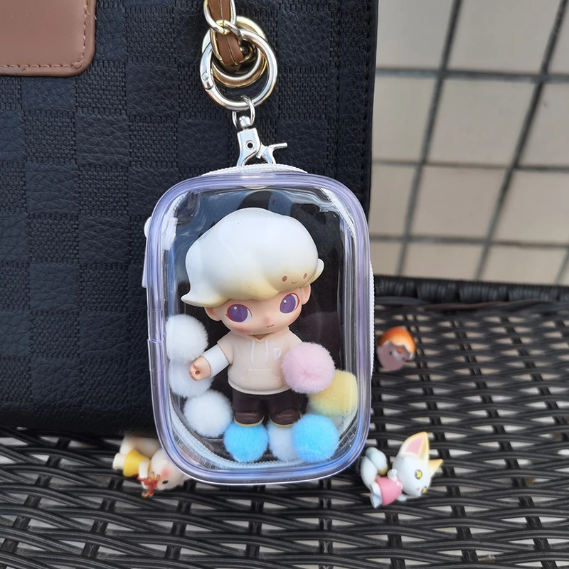 Clear Outdoor Bag Mini Transparent Storage Pouch Girl Shopping Protector Case For Small Little Nendroid Figure Plushy AC Toys