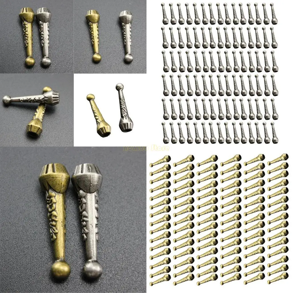 

31BF 100pcs Metal Bolo Tie Tips With Carving Pattern For Men And Women Bolo Tie Decoration Rodeos Tie Accessory Pendant