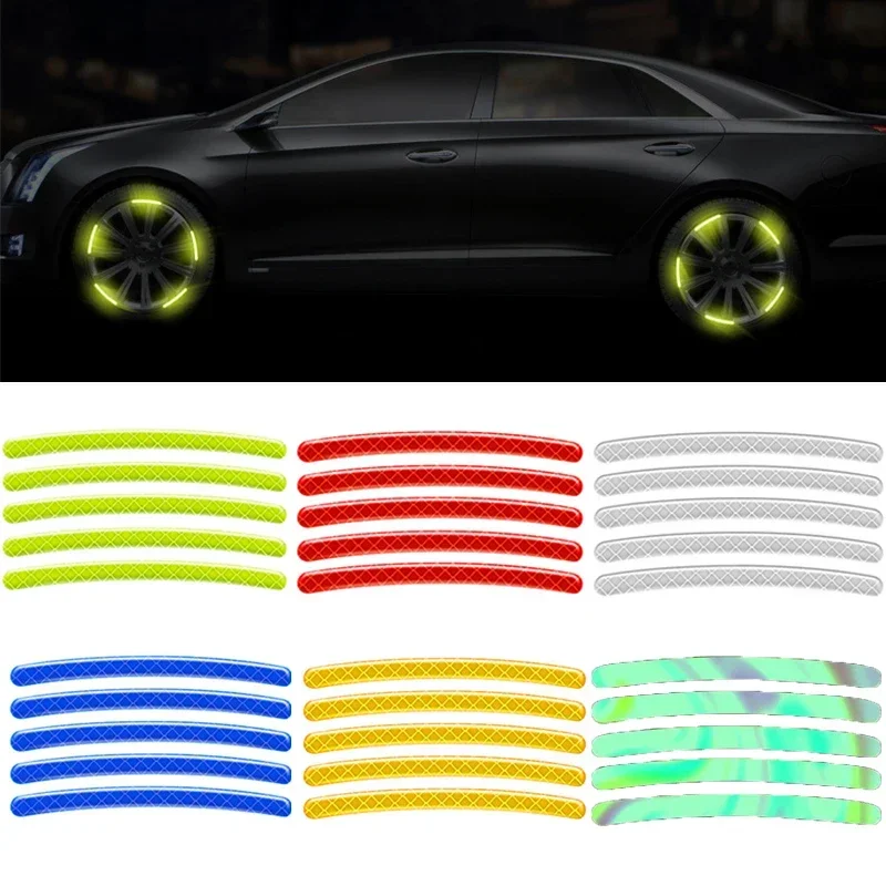 

20Pcs Reflective Strips Car Motorcycle Wheel Hub Stickers Car Styling Decal Sticker Auto Moto Decor accesorios para vehículos