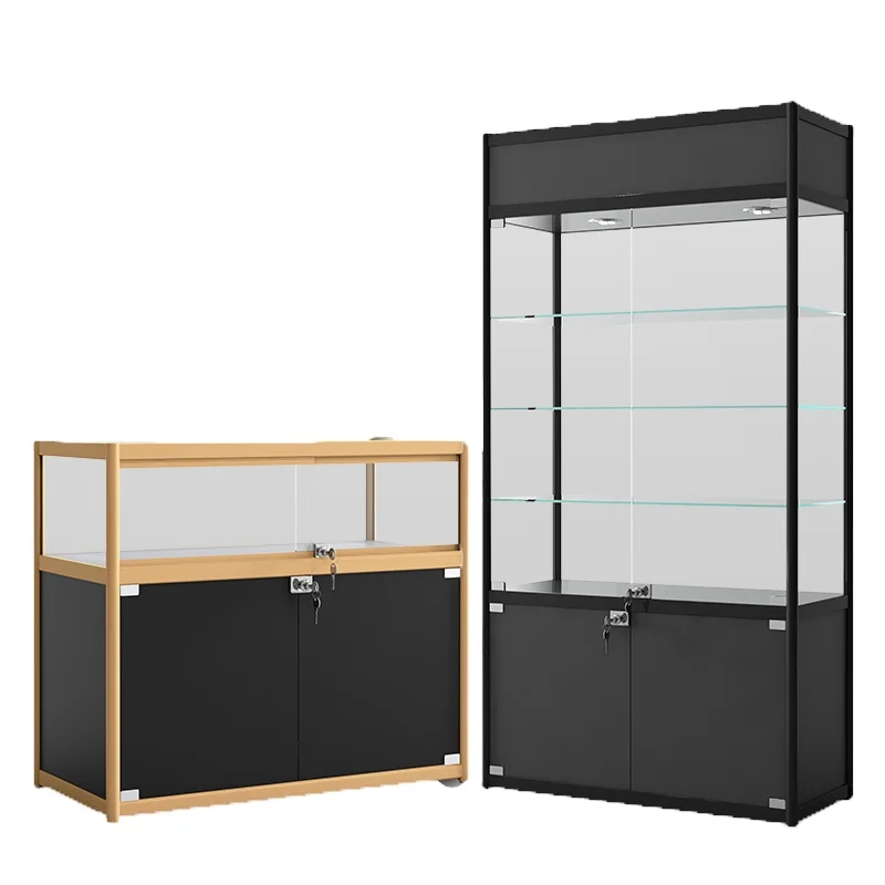 Custom, jewelry aluminum glass showcase mobile phone display cabinet electronic products