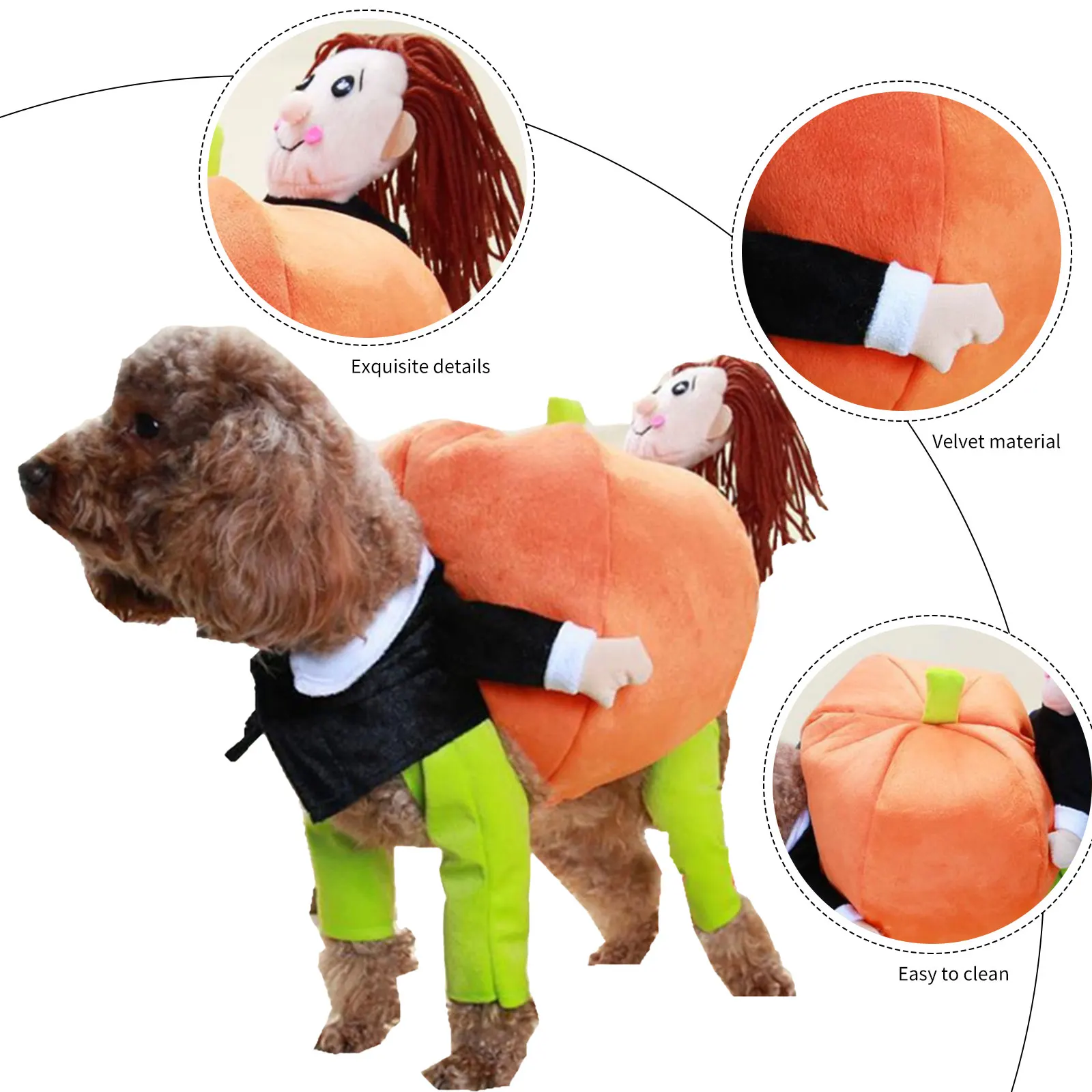 Halloween Pumpkin Funny Pet Clothes Pet Costume Cosplay Special Events Clothing Suit Dog Cute Pumpkin Costumes