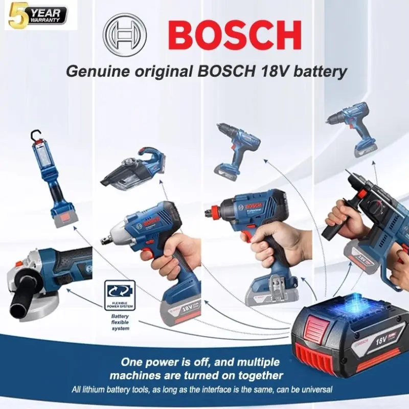 Original 100% Bosch 18V Battery  Electric Drill 18V 6.0Ah Rechargeable  Li-ion Battery,BAT609,, BAT618, BAT618G, BAT614