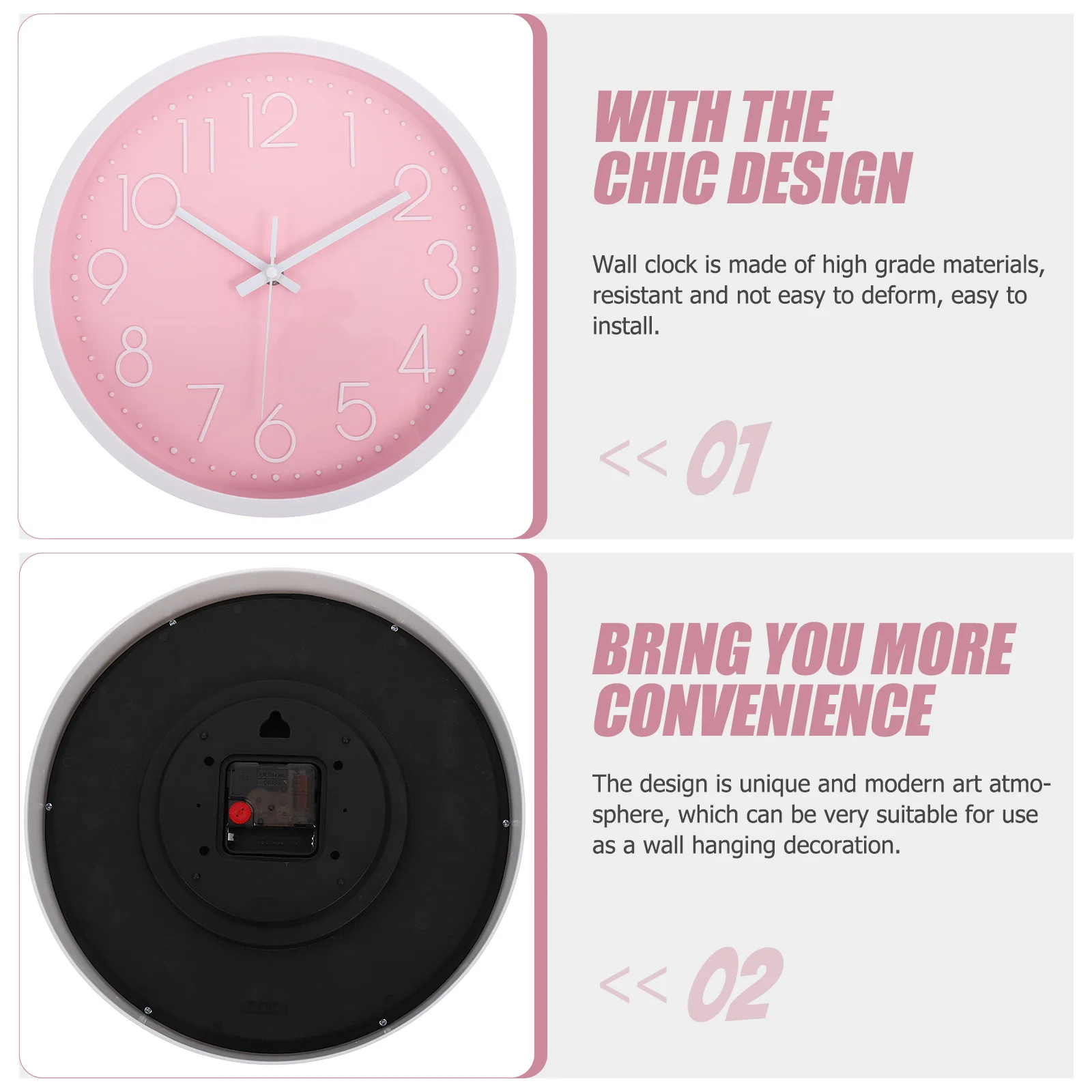 

Silent Wall Clock Decorative Modern Minimalist Design Operated Noiseless Timepiece for Living Room Bedroom Room