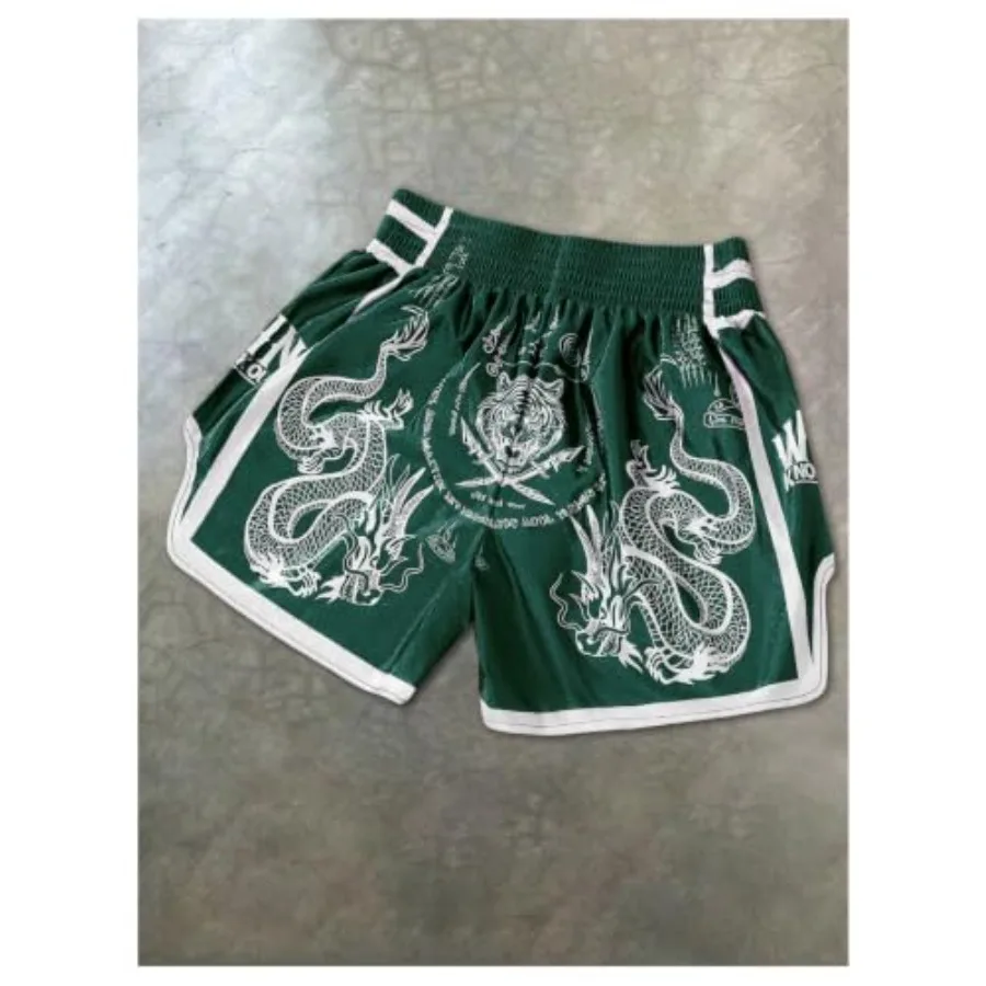 Men's Muay Thai Boxing Shorts Graphic Elastic Waist MMA BJJ Kickboxing Gym Workout Athletic Shorts