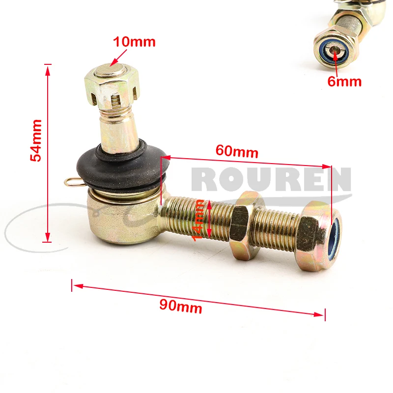 1Pcs M10 M12-M14 60mm Adjustable Conical Ball Joint Kit Fit For Chinese China 50cc 49cc 110cc Electric ATV UTV Buggy Quad Bike