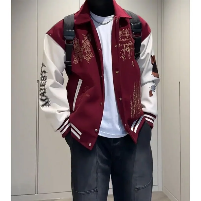 

Американский Sle Ретро Вышитый Бейсбольный Джет Мужской Весенне-Осенний Свободный Повседневный Универсальный Джет Топ для Молодежи