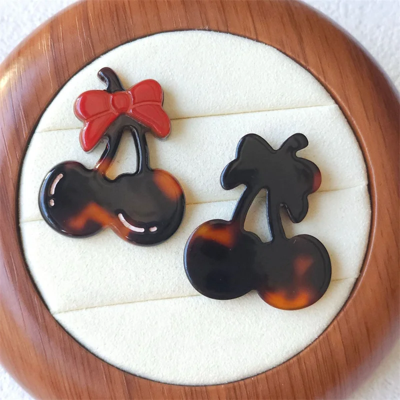 

MIn order 20pcs/lot color bow decoration cartoon cherry shape acrylic beads diy jewelry garment hair accessory