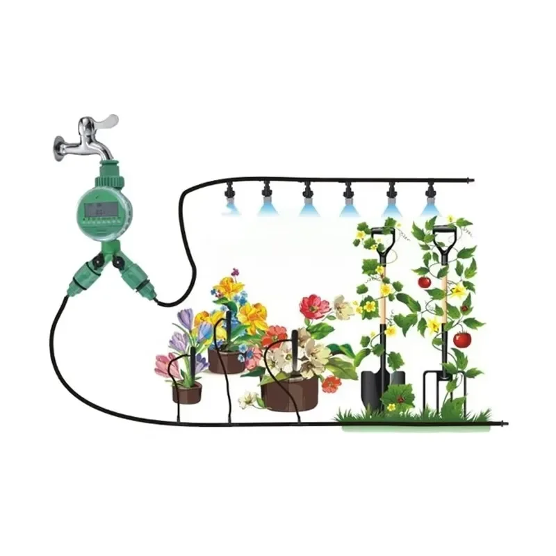 

Outdoor Patio New Rolling Packaging High Quality PVC Garden Irrigation Kit Timer Drip Irrigation Kit