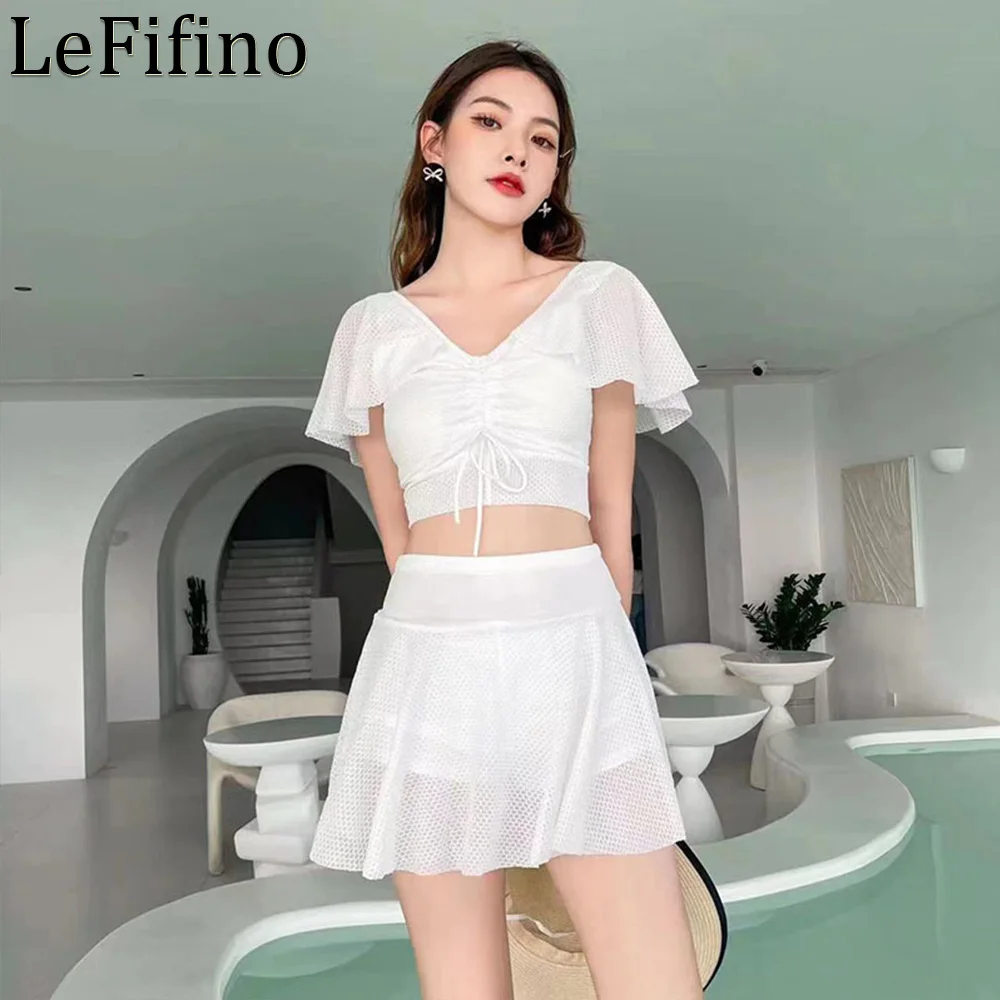 Summer Fashion New Sexy Japanese And Korean Style Split Body Skirt Women's Swimwear Conservative Slim Student Hot Spring Bikini