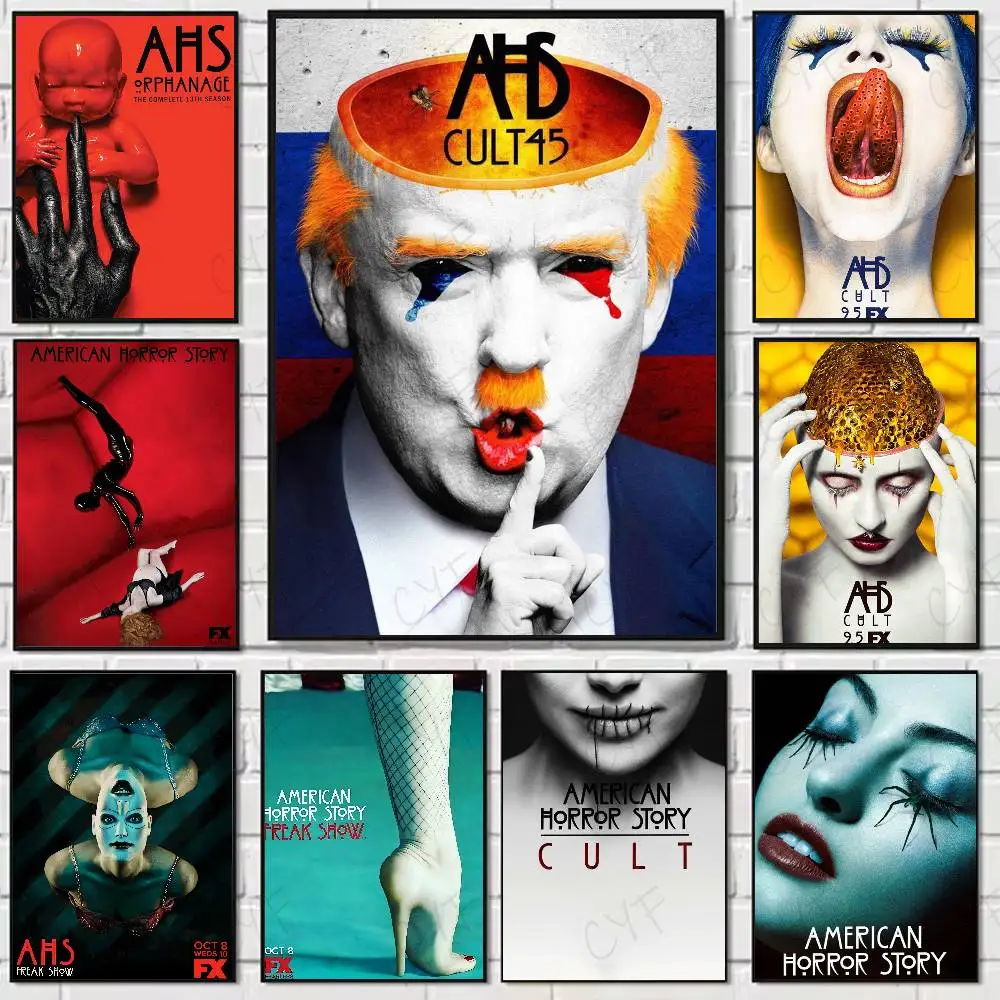 American H-Horror Story TV-Show AHS Poster Hochwertige Wandkunst für Zuhause, Büro, Schlafzimmer, Wohnzimmer, Flur, Bar, perfektes Geschenk