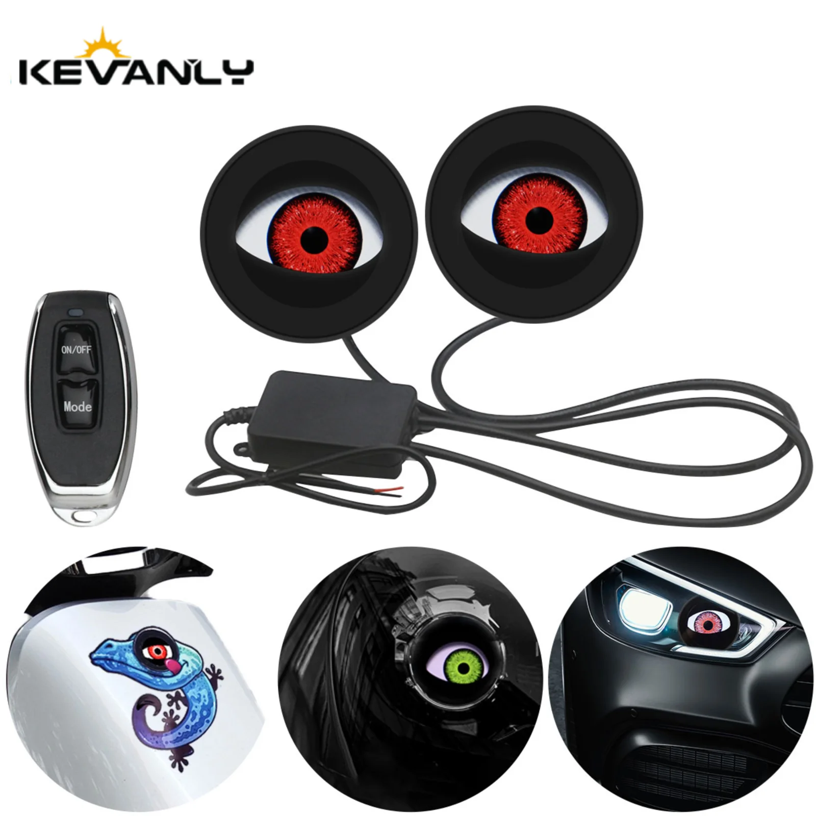 

Motorbikes Devil Eyes 2/1in1 Remote Control Eyes Dynamic LED Car Lights Retrofit Kits Car Headlight Assembly Auto Accessories