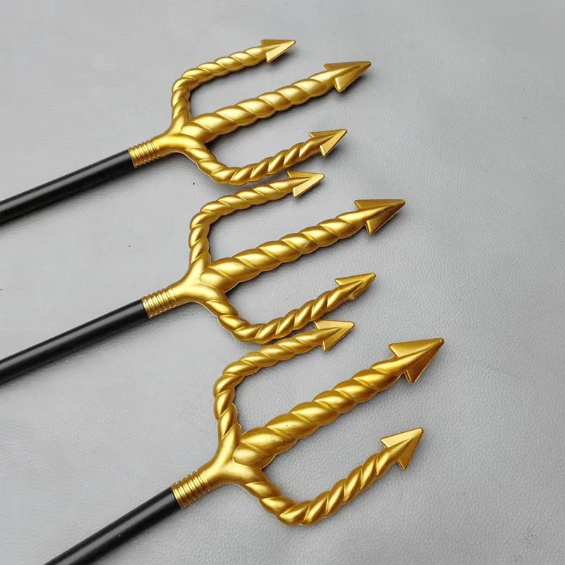 Halloween Festival Prop Death Spiraal Trident Plastic Goud Wapen