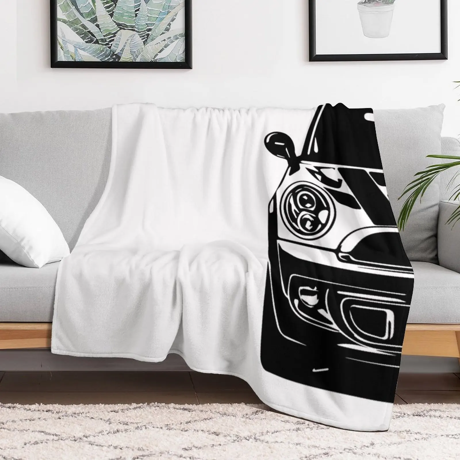 Drawing 2012 mini cooper s Throw Blanket manga Flannel Fabric Blankets