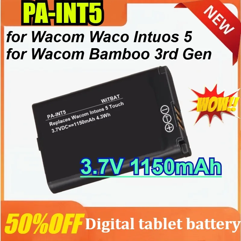 

3.7V 1150mAh PA-INT5 for Wacom for Waco Intuos 5 for Wacom Bamboo 3rd Gen Digital Tablet ACK-40403 Battery