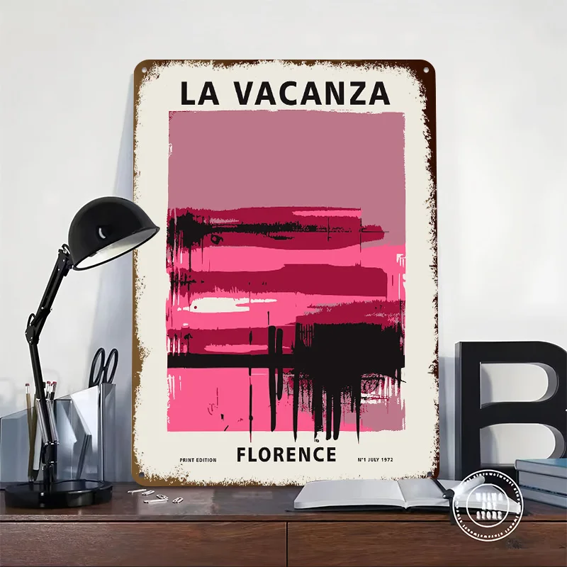 Florence Summer Travel Printed Poster Customized Retro Wall Art Vintage Metal Tin Signs for Home Gaming Decoration Room House