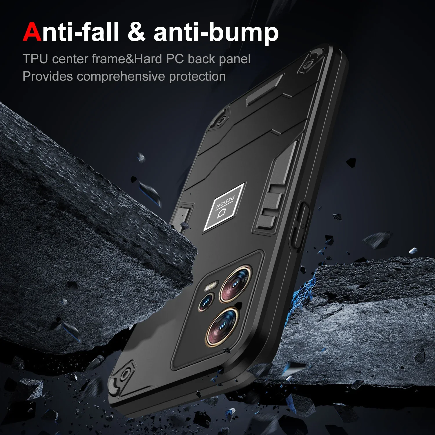 2 in 1 Hybrid Armor Shockproof Phone Case For Motorola Edge 30 Fusion 6.55 inches TPU Frame Hard Plastic Protective Back Cover