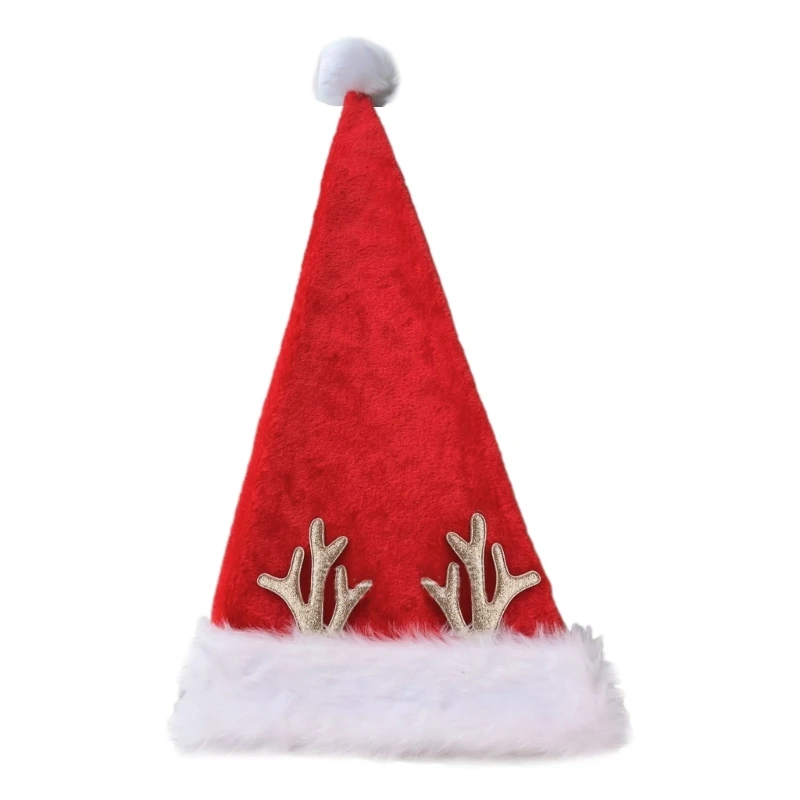 Funny Reindeer Antler Christmas Santa Caps Pointed Hat Family Gathering Hat Festival Santa Hat for Holiday Celebration