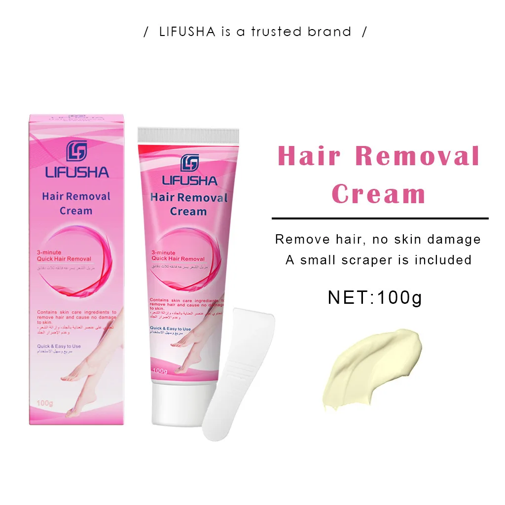 

Gentle hair removal cream for women's armpits, non private areas, and non permanent removal of armpit hair. Male and female stud