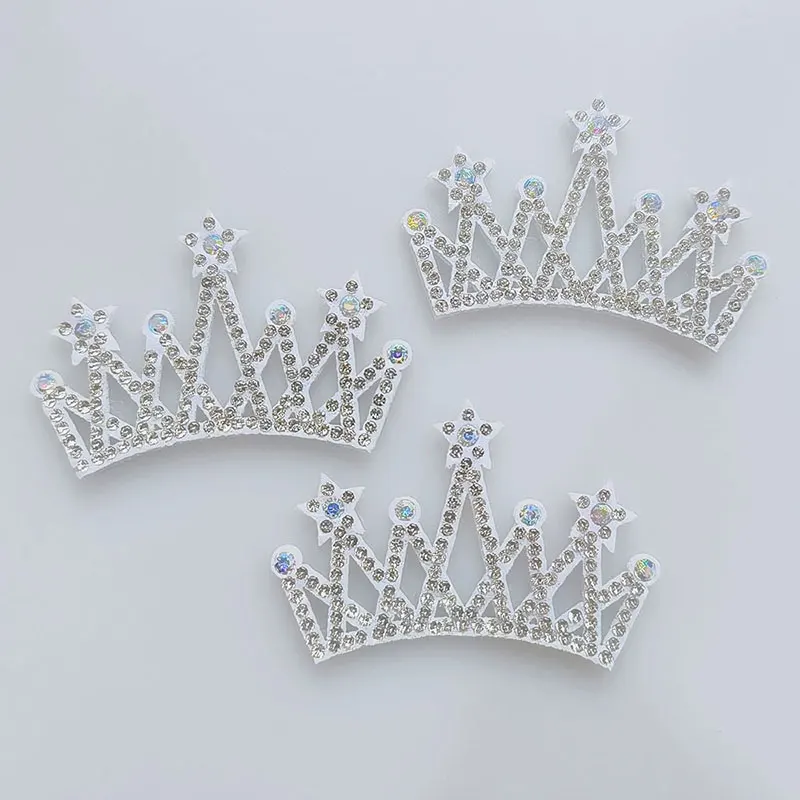 20 Stück – Vliesstoff-Diamantkronen-Applikationen zum Aufnähen für DIY-Kleidung, Hüte, Haarschmuck, Haarspangen und Dekorationszwecke. – Detail 4