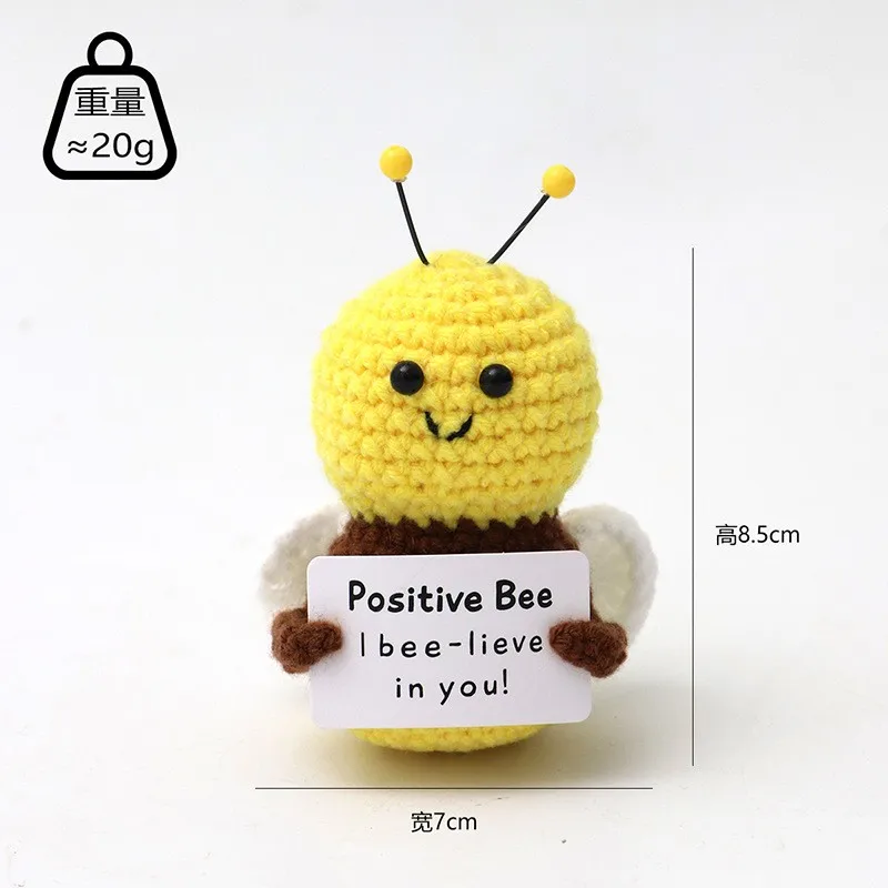 1 Pcs Mini Positive Energy Potato Hug Pocket Mini Handmade Plush Wool Knitting Doll with Card Funny Birthday Christams Gift view 5