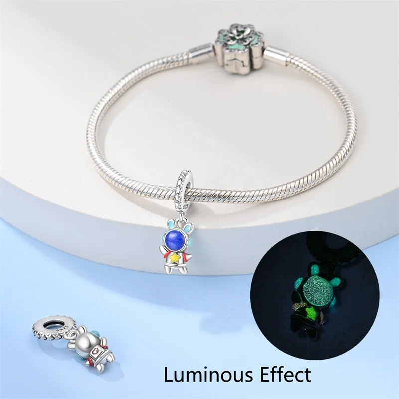 New 925 Sterling Silver Space Enthusiast Commemorative Significance Charms Beads 3mm DIY Gift Fine Jewelry Making