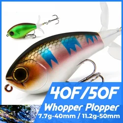 40mm 50mm Topwater Whopper Popper Rotating Double Propeller Tail Artificial Bait for bass pike Fishing Lures