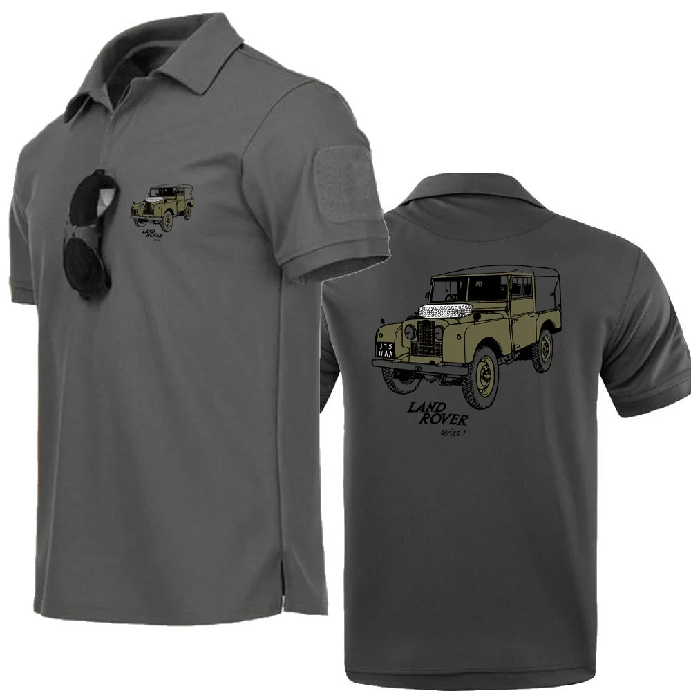 Polo da uomo magliette Land Cars Rover 90 Series Top Tees camicie stile militare Army Car manica corta Jersey Sport Topshirts