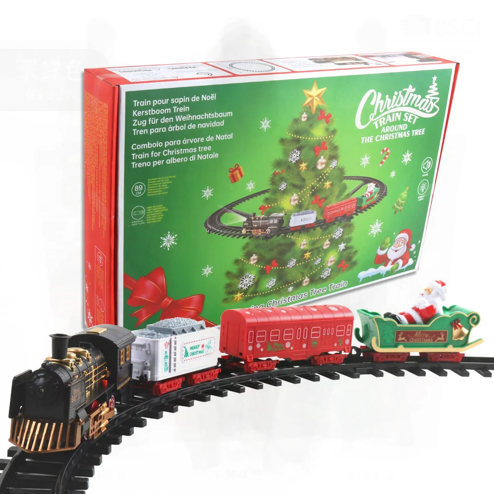 Hanging Christmas Music Light Electric Tree Circumventing Children's Toy Train Remote Control Trackless Toy Car Wholesale