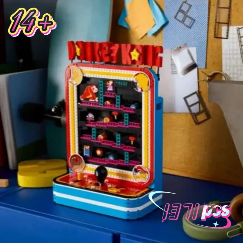 1371pcs Vintage Game Console Display Model Christmas Gifts for Adults Toy Retro Arcade Cabinet Bricks Building Blocks Compatible
