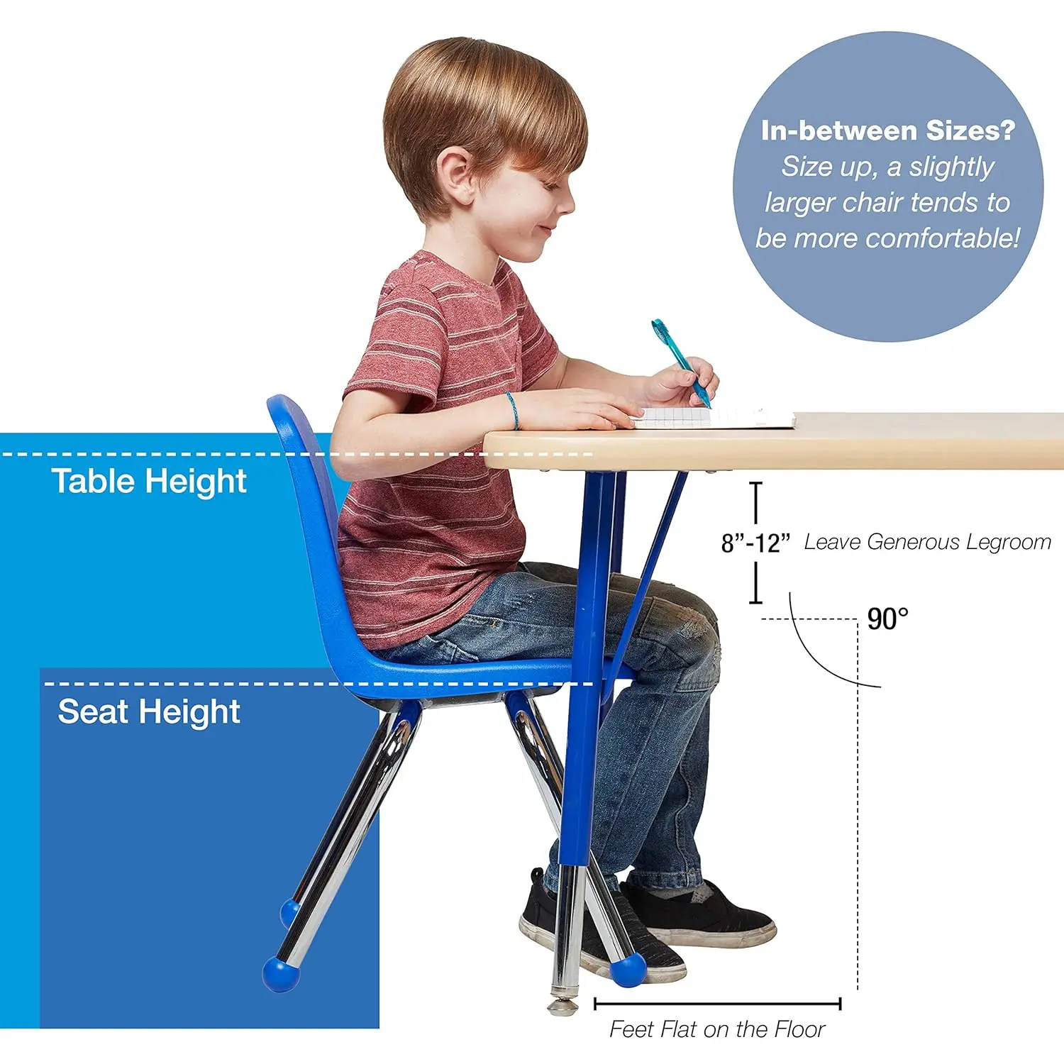 Direct Partners 10361-AS Cadeira escolar empilhável de 12", cadeiras de estudante empilháveis com pernas de aço cromado e deslizamentos de bola - Colo sortido