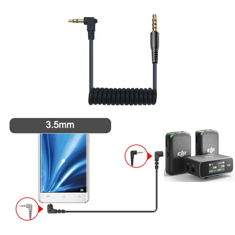 3.5mm kabel do aparatu inteligentny telefon do mikrofonu bezprzewodowego DJI Mic