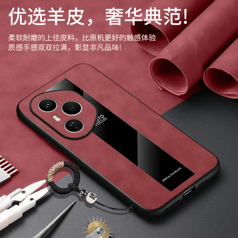 Case For Honor 400 Pro 400 Lite Lambskin Porsche Antique Rope Leather Skin-friendly Anti-fall Cover For Honor400 Pro Funda