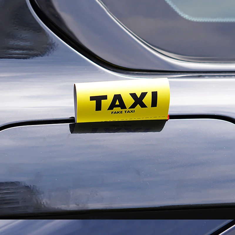 Etiqueta de vinilo falsa para Taxi, pegatina para coche, pegatina amarilla para exterior, calcomanía para bicicleta, motocicleta, Tuning, ventana, parabrisas, decoración de vehículo