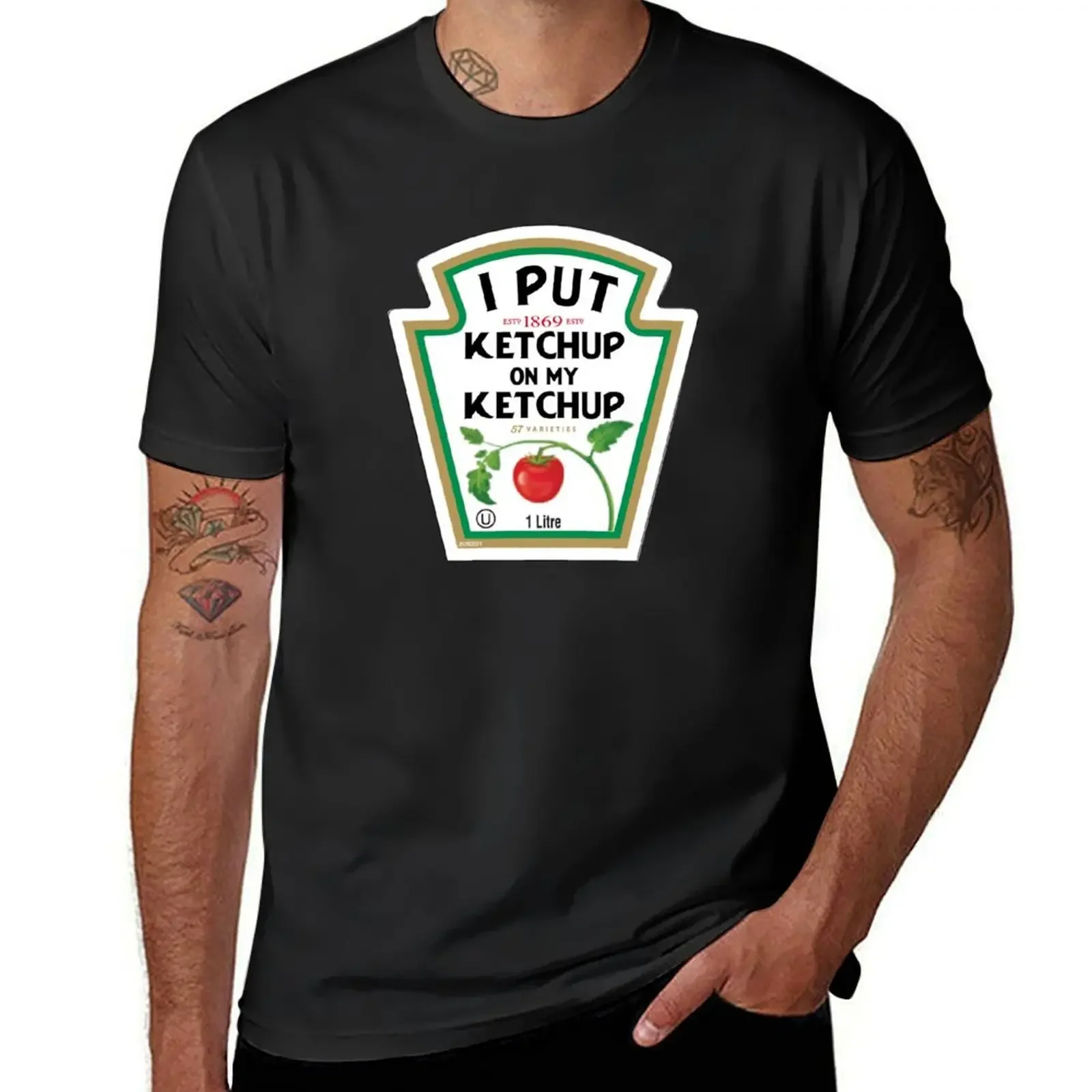 

Funny I Put Ketchup On My Ketchup T-Shirt kawaii clothes summer 2025 man t shirt football t shirt compression shirt men