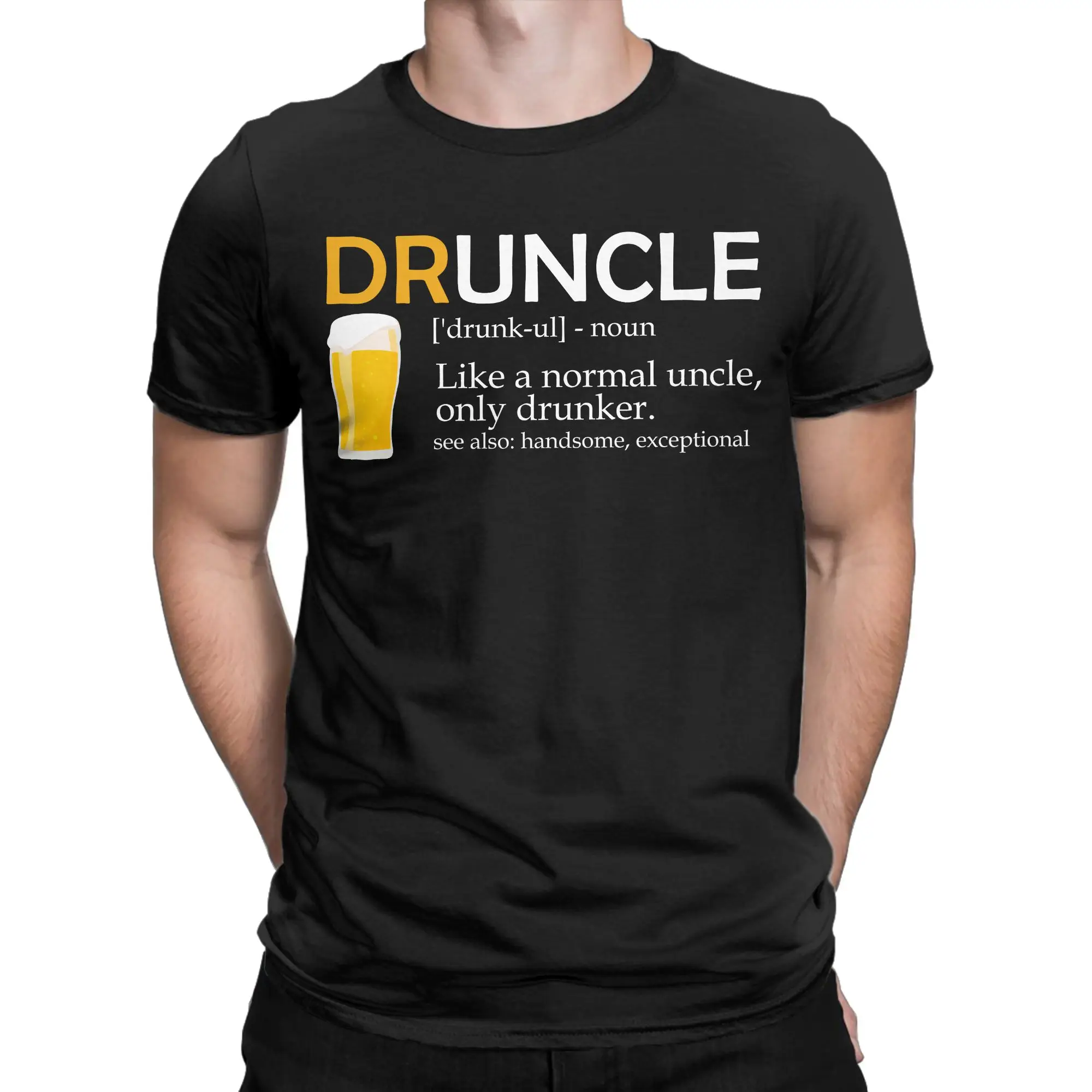 Men's Druncle Like a Normal Uncle Only Drunker T Shirts  100% Cotton Clothes Short Sleeve O Neck Tee Shirt Original T-Shirt