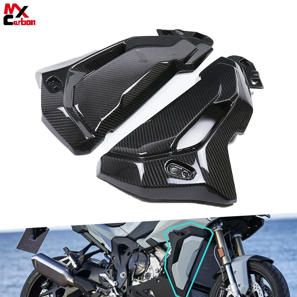 For BMW S1000 XR 2020-2023 2024 100% Full Carbon Fiber Watercooler Radiator Tank Guard Side Panels Fairing Motorcycle Accessorie