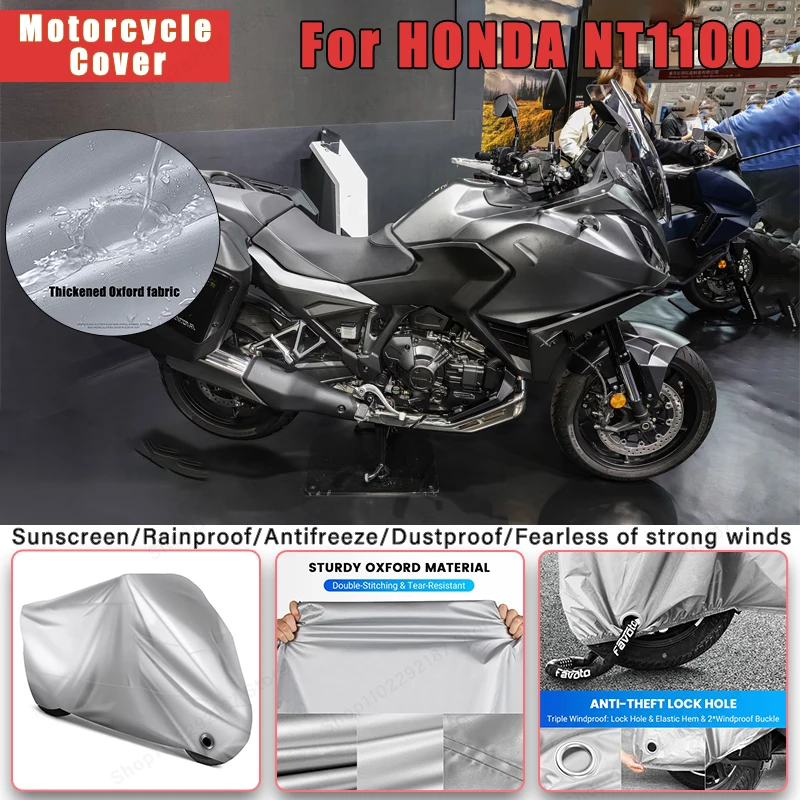 

For HONDA NT1100 No Ear Motorcycle Cover - Outdoor Full Body Protection, Waterproof Dustproof Sunscreen Moto Accessories