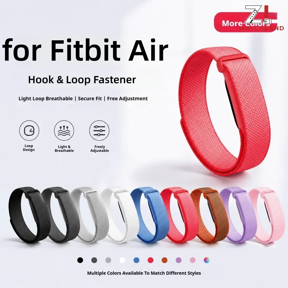 Elastic Nylon Braided Wrist Strap For Google Fitbit Air Breathable Quick-dry Band Outdoor Cycling Running Watch Replacement Part