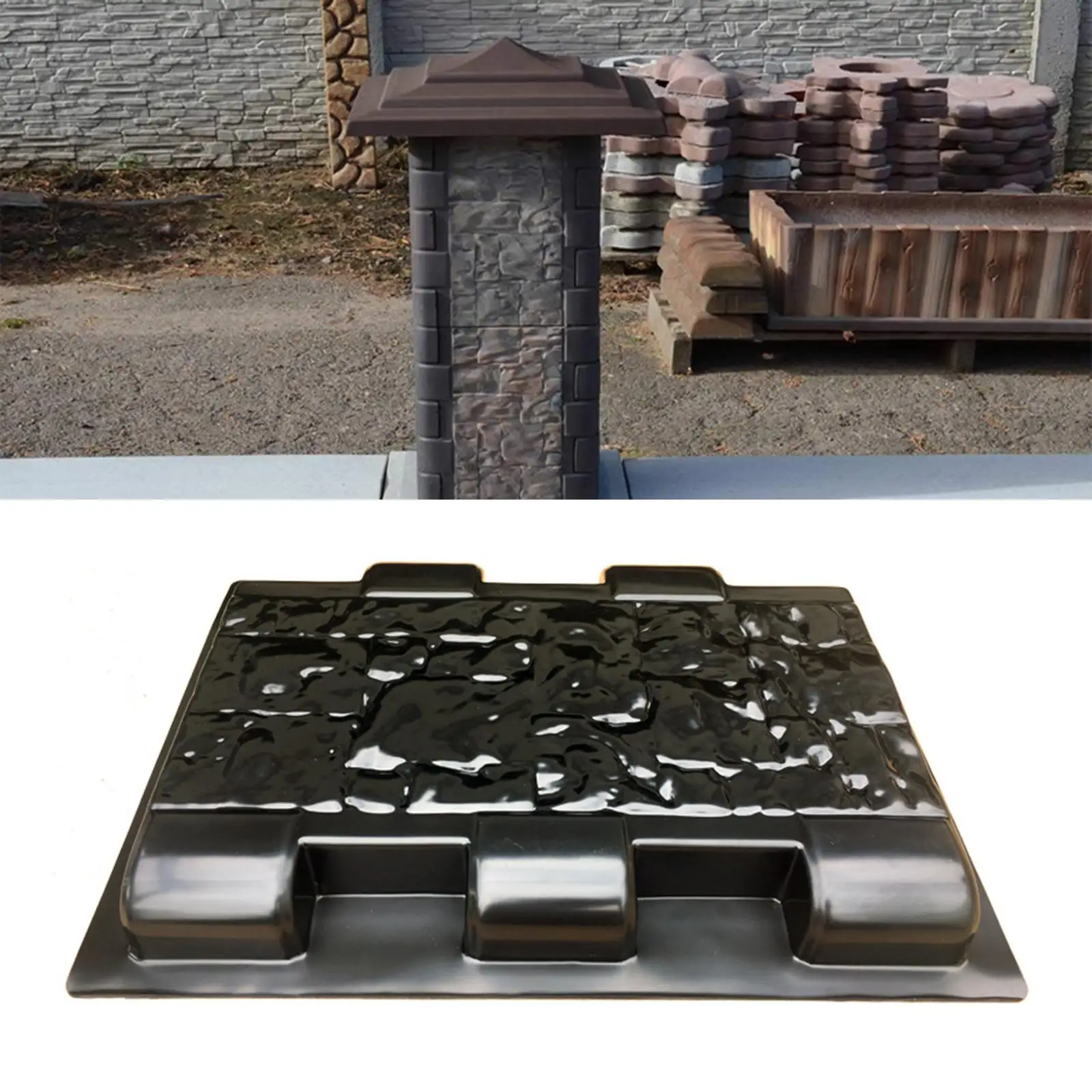 

Садовая имитация черного забора, цементная бетонная форма для украшения газона