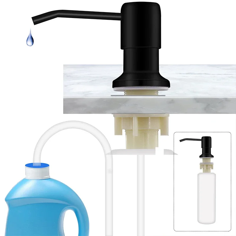 304 Stainless Steel Kitchen Sink Soap Dispenser Extension Tube Dish Soap Press Pump Head Outlet Head Extender 350/500ML Pumps