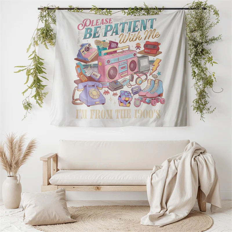 Gaslight Gatekeep Girlboss Please Be Patient with Me I'm from the 1900s Wall Hanging for Bedroom Living Room Decor