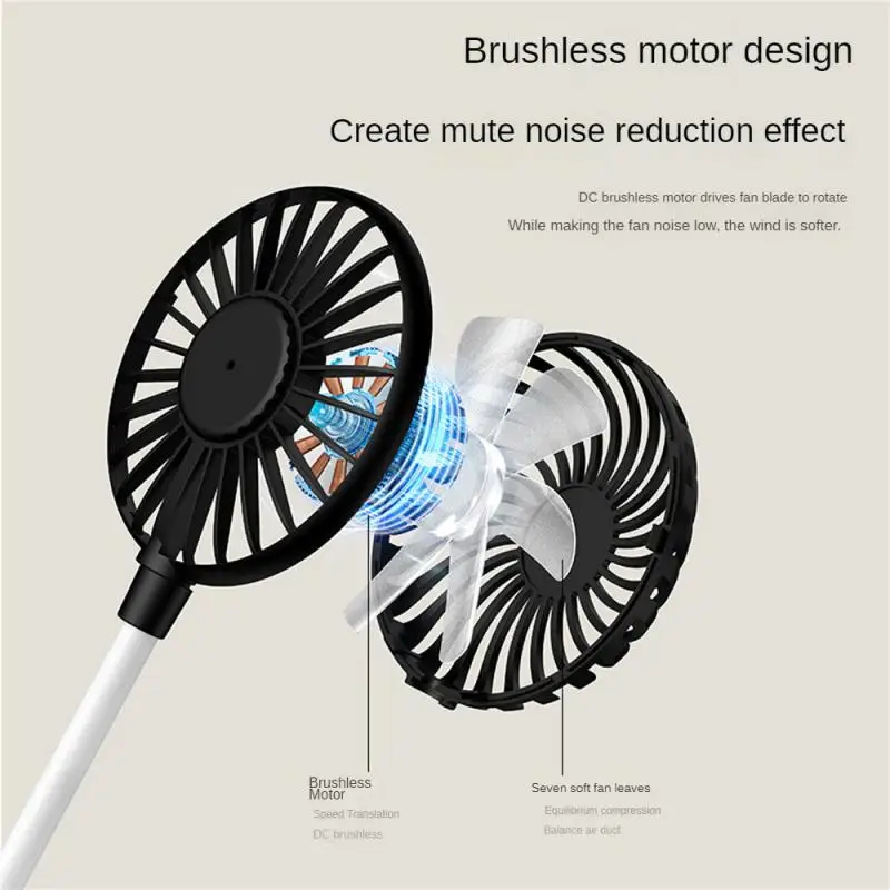 USB Fan For Portable Flexible Bendable Fan Silent Power Bank Laptop PC AC Charger Portable Hand Fan For Computer Summer Gadget