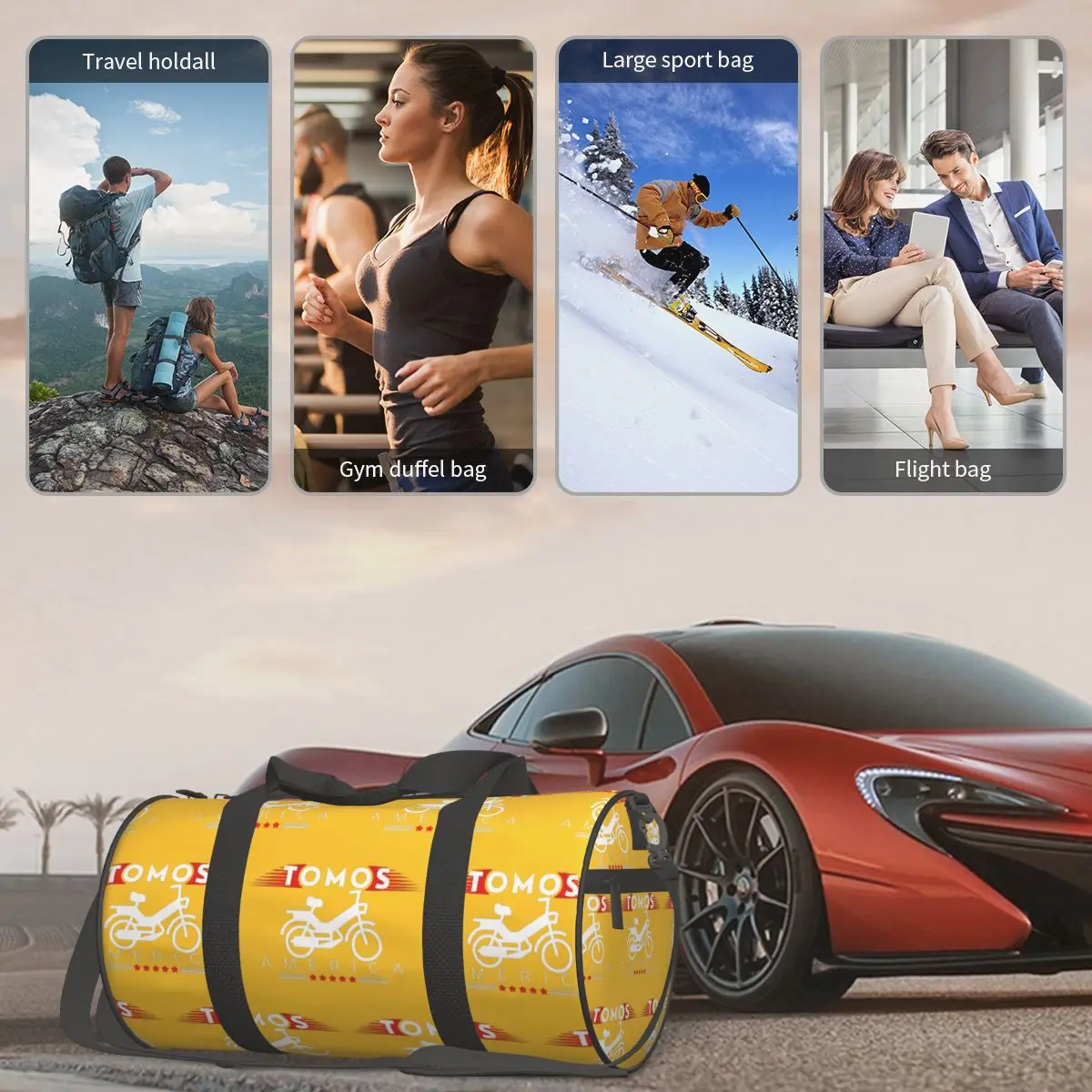 Tomos American، Tomos Moped حقيبة رياضية كبيرة واق من المطر مقاومة للماء وحقائب سفر وحقائب اللياقة البدنية #5