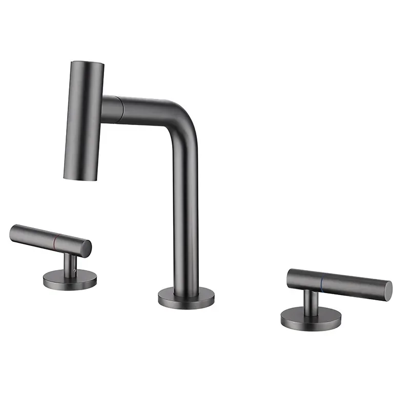 All-copper split pull-out basin faucet bathroom cabinet hot and cold double control washbasin faucet FT2505