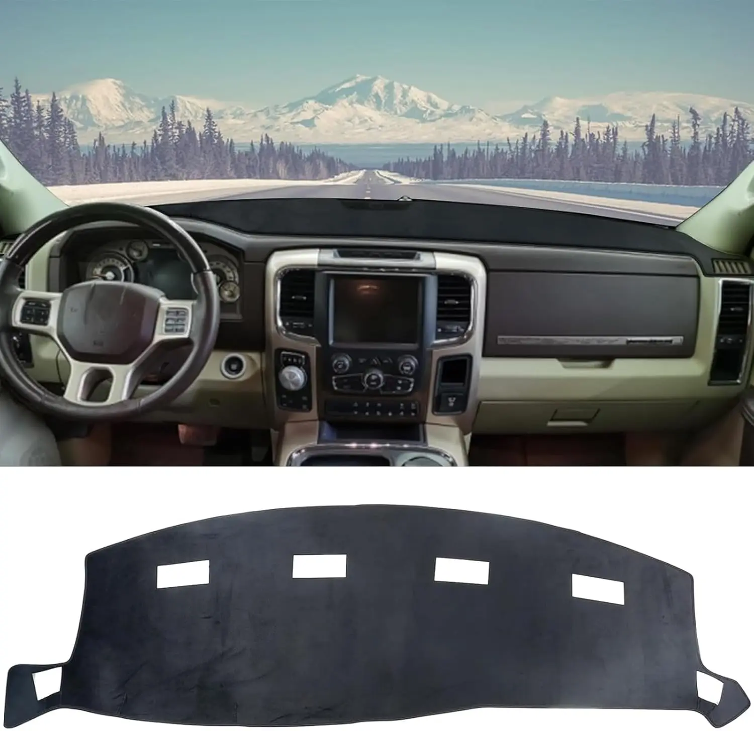 

Flannel Dashboard Cover Dash Cover Mat Compatible with Dodge Ram 2002 2003 2004 2005 1500 & 2003-2005 2500/3500 Flannel Dash