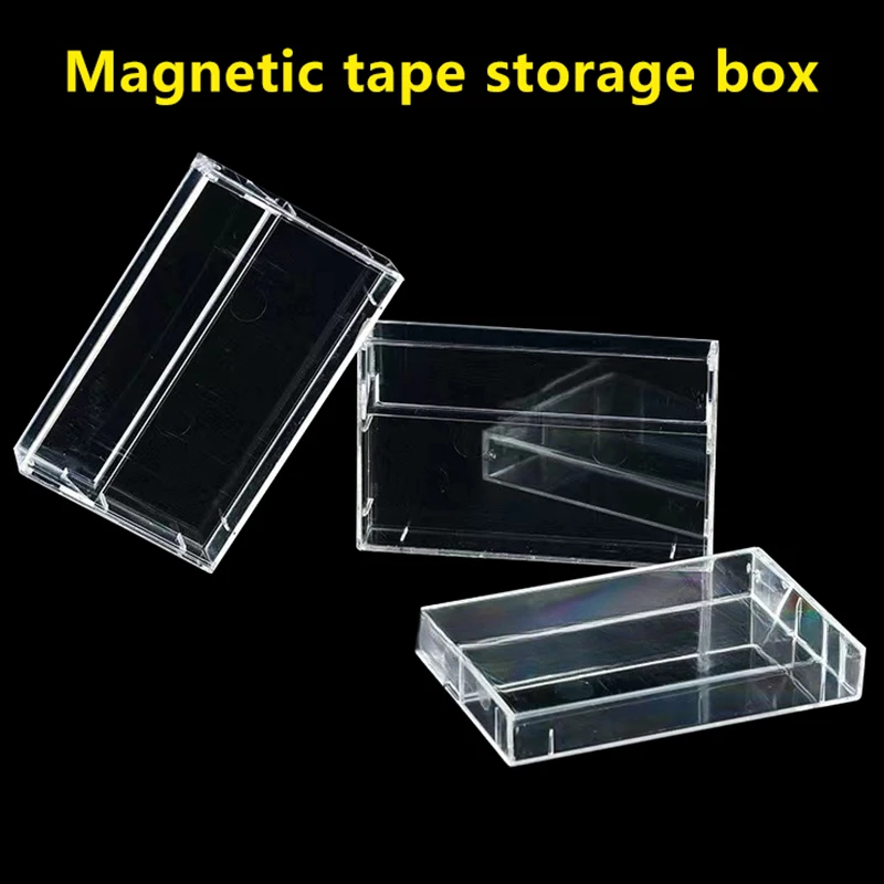 

1Pc Cassette Tape Transparent Storage Box Audio Magnetic Recording Blank Tape Case Dustproof Box