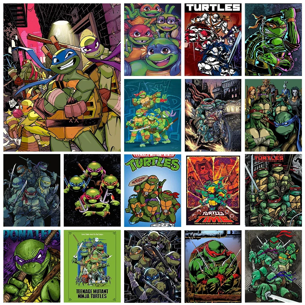 Teenage Mutant Ninja Turtles 5D DIY Diamond Painting Cross Stitch Anime Art Mosaic Round Embroidery Home Decor Kids Gift