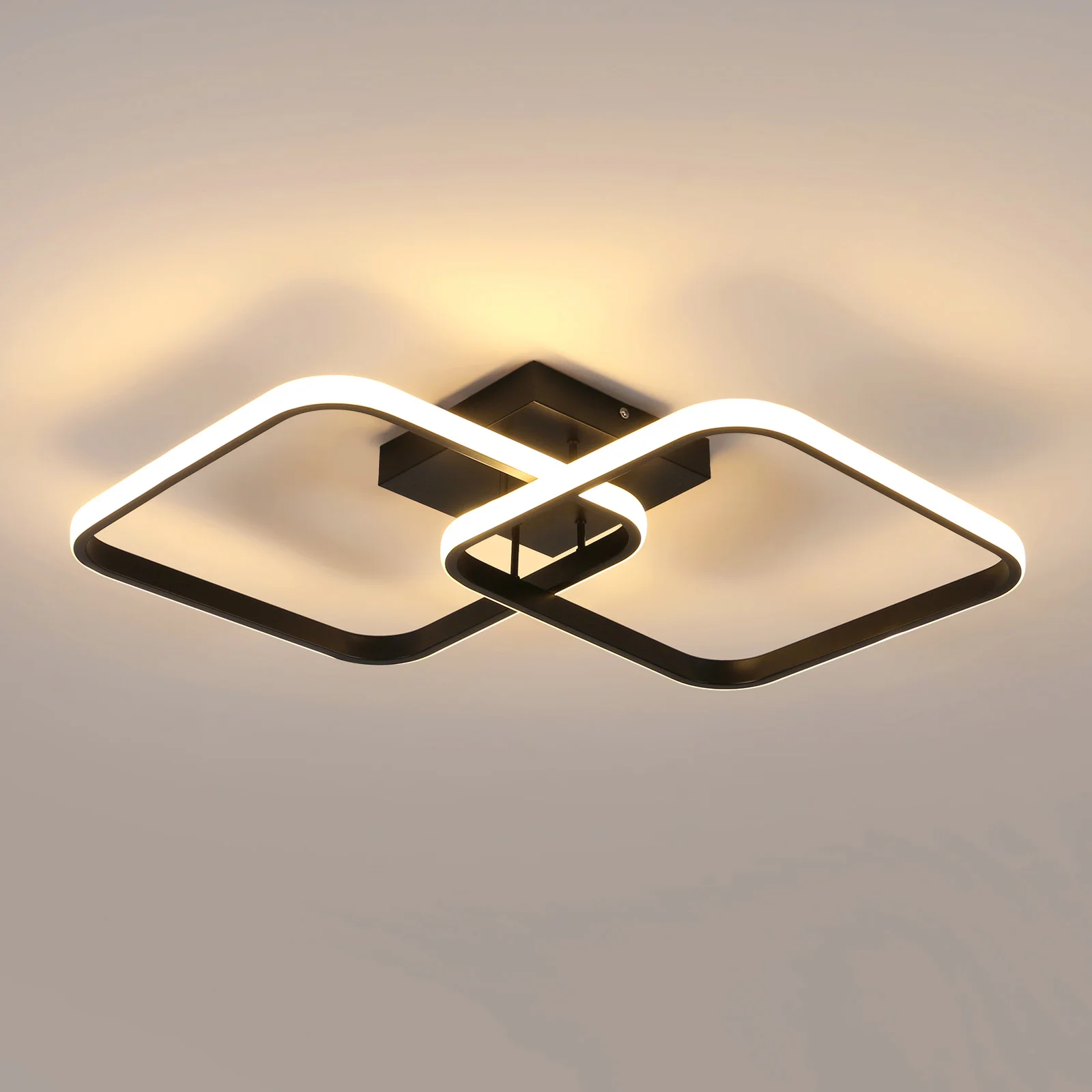 42 W LED-Deckenleuchte im modernen Nordic-Design mit schwarz...